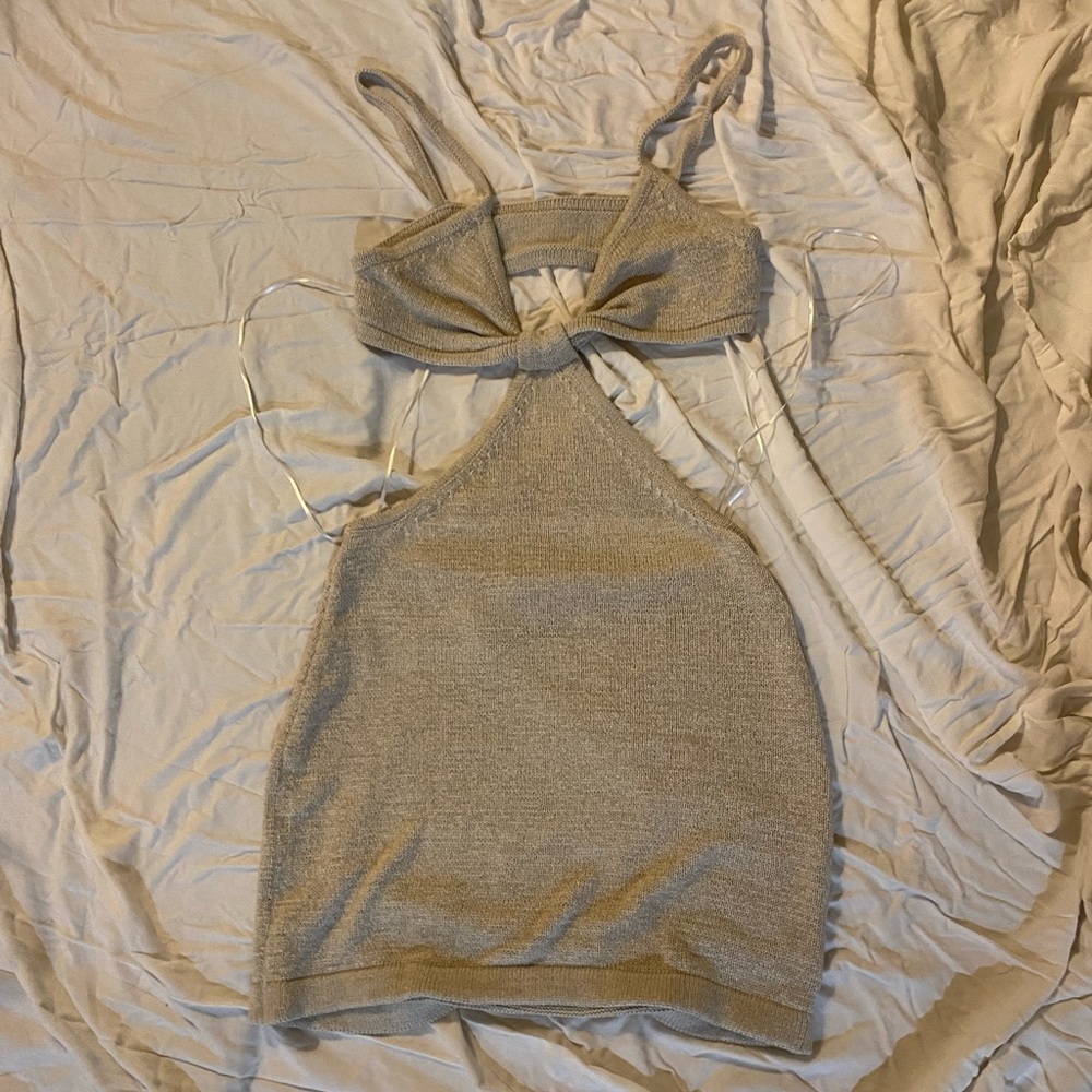 Tan cutout dress